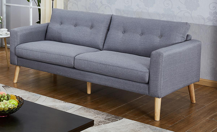 Megan Grey Fabric Three Seater Sofa